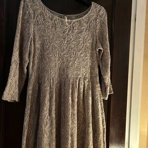 Free People Lace Dress in Taupe
